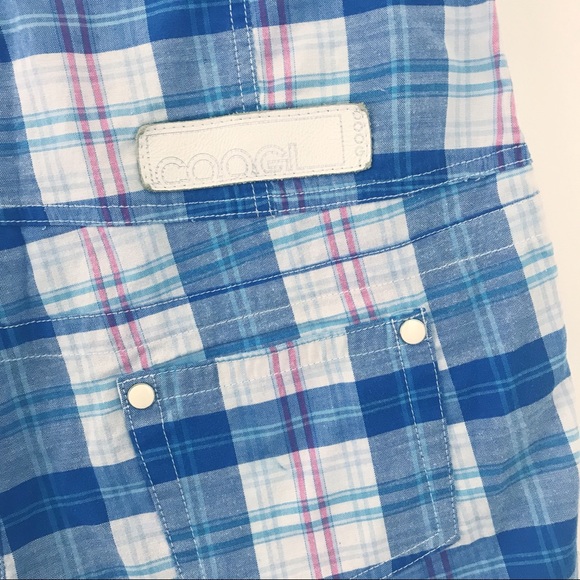  Coogi Plaid High Waist Corset Button Shorts D11 - Picture 7 of 8